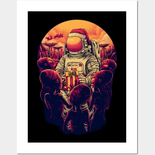 Astronauts aliens Mars contact Posters and Art